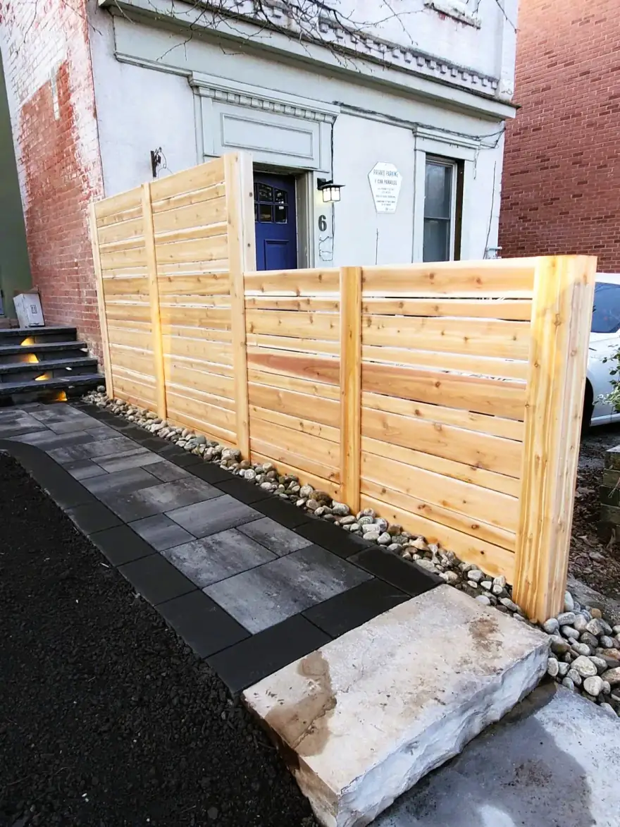 Custom privacy fence by The Wolfs, Etobicoke